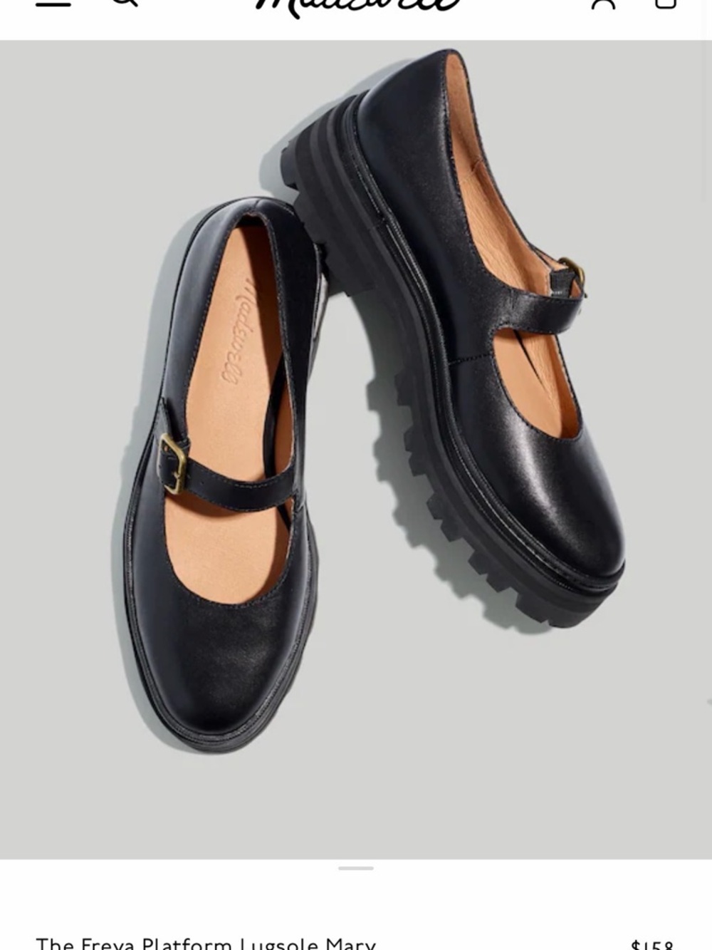 Madewell Freya Platform Mary Jane in Black